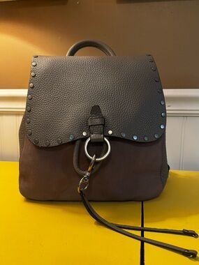 Rebecca Minkoff Keith Convertible Backpack Grey Pebbled Leather